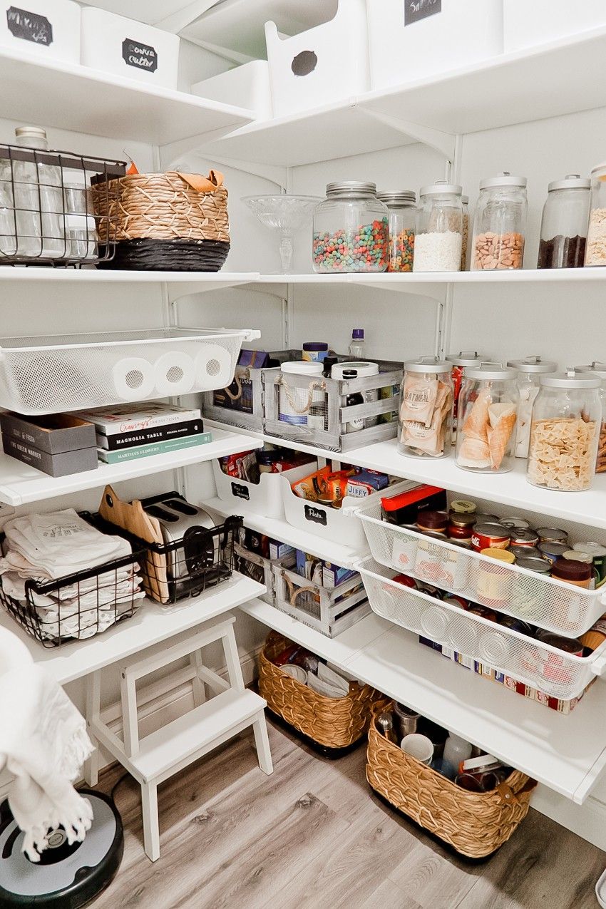 Pantry Organization Ideas White Shelves 1580413517